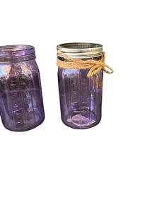 Vintage Looking Purple Mason Jars Set Of 4 - Picture 1 of 2
