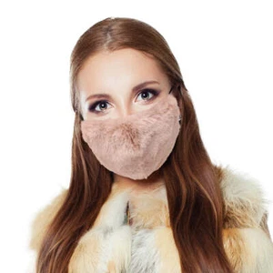 Hellbraune Kunstfell Maske - Bild 1 von 4
