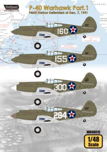 Wolfpack WD48015, P-40 Warhawk Parte 1 - Pearl Harbor Def (juego de calcomanías), escala 1/48 - Imagen 1 de 6