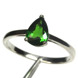 SHOLA Echt Natürlicher Chrom Diopsid Ring Gr. 18 Sterlingsilber R777 - Bild 1 von 3