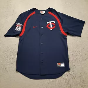 Nike Minnesota Twins Trikot Herren Größe Medium blau Throwback genäht genäht Erwachsene - Bild 1 von 8