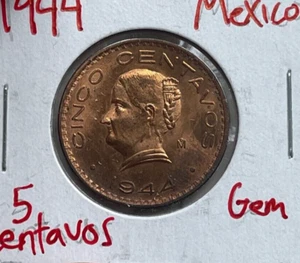 1944 Mexico 5 Centavos bg - Picture 1 of 2