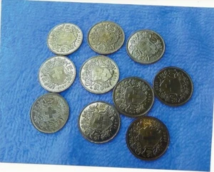 TEN Swiss Gold UNCIRCULATED 20 Francs Helvetia AU (Random Year) - Picture 1 of 4