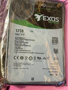 Seagate Exos X12 12TB Enterprise HDD ST12000NM0007 3.5" SATA 6Gbps - New, Sealed - Picture 1 of 3