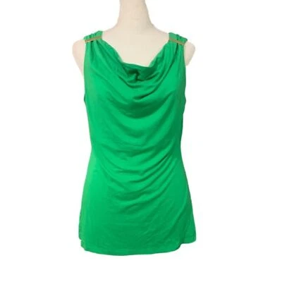 Vince Camuto зеленый собранными в Рюш капот декольте без рукавов Майка - Изображение 1 из 4