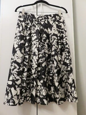 Великолепный Max Mara шелковая юбка черный и белый напечатано размер США 6 - работает маленький - Изображение 1 из 4