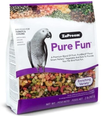 ZuPreem Pure Fun Enriching Variety Mix Bird Food for Parrot & Conure 2 lb(907 g)