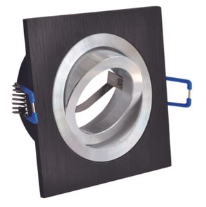 Einbaustrahler mit 5W LED Modul dimmbar Einbauspot Alu Eckig Bicolor schwarz  - Bild 1 von 4