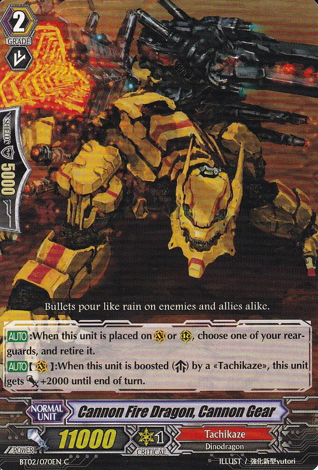 4 x Cannon Fire Dragon Cannon Gear - BT02/070EN - C Near Mint / Mint, English - Image 1 of 1