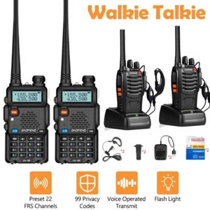 10X Walkie Talkie Handheld Two-Way Radio UHF 400-470MHz Rechargeable Kit - Picture 1 of 20