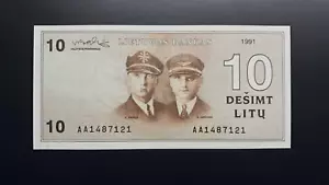 Lithuania 10 Litu 1991 Unc - Picture 1 of 2