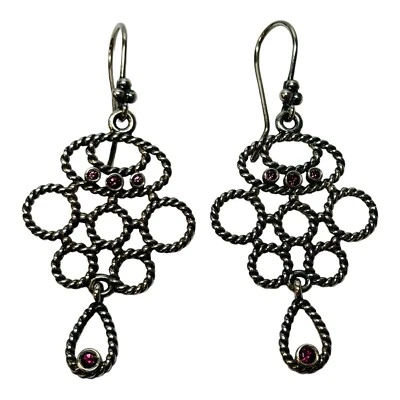 Pandora Sterling 925 Silver Hidden Romance Dangle Earrings 290531RHL - Image 1 of 4