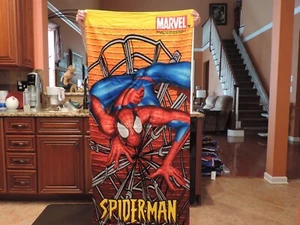 Spider-man Multicolor Beach Towel 59x29 100% Cotton 2005 - Picture 1 of 1