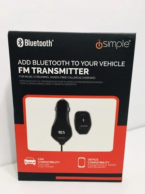 Modulador transmisor FM Bluetooth iSimple BT43is manos libres llamadas y cargador Foto 1 de 4