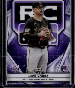2025 Topps Chrome Black Nick Yorke Rookie Design Variation Purple 32/75 - Picture 1 of 2