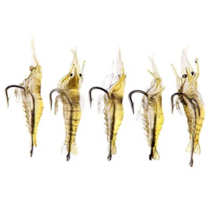 10Pc High Quality Lures Bait Shrimp Fishing Simulation Prawn Saltwater Fish Hook - Picture 1 of 3