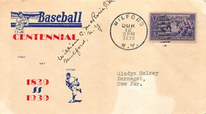 855 3c Baseball Centennial Planty #105, Warneford cachet  [115746] - Picture 1 of 1