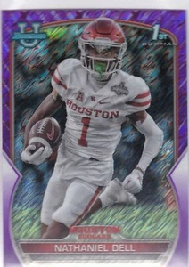 2022 Bowman Chrome University Purple Shimmer #49 Nathaniel Dell Houston 1st (A) - Picture 1 of 2