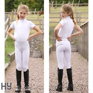 Children's Competition Breeches Cadiz Mizs Hy Equestrian Silicone Seat Diamante - Imagen 1 de 17