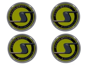 ✅ 4x Schmidt Revolution SC3 Chrom-Gelb flache Nabenkappe ersetzt SC1 - Bild 1 von 4