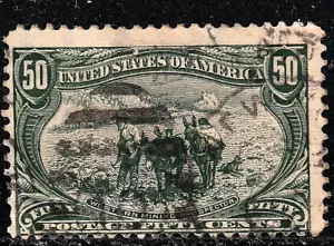 #291 US 50CENT SAGE GREEN TRANS MISS EXPO.-USED-N/G-FINE-VF - Picture 1 of 1