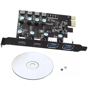 4 Ports USB3.0 PCI-Express Extension Card 2*USB-A 2*USB-C USB3.2 GEN1 5Gbps - Afbeelding 1 van 11