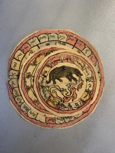 Ancient Mongolian Tibetan Buddhist Astrology Amulet Mongolia B1-R9 - Picture 1 of 6