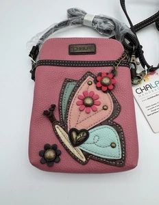 Chala Schmetterling Umhängetasche Handtasche rosa mauve Handyträger kleine Handtasche neu mit Etikett - Bild 1 von 20