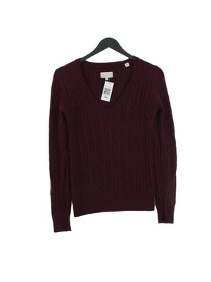 Jack Wills Women's Jumper UK 6 Purple 100% Wool V-Neck Pullover - Image 1 of 4
