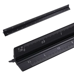 Lubonarie Triangular Scale Triangular Ruler Aluminum Ruler Scale Ruler Drafting - Picture 1 of 9
