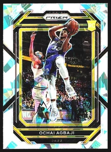 Ochai Agbaji 2022-23 Panini Prizm Silver Prizm Ice Utah Jazz #267 - Imagen 1 de 2