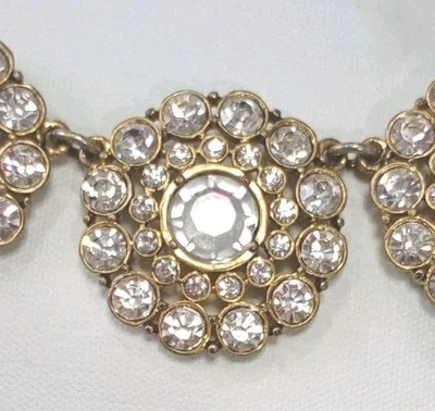 Gargantilla J Crew Cristal Transparente Flor Distintivo Antiguo Tono Dorado 6" Foto 1 de 4