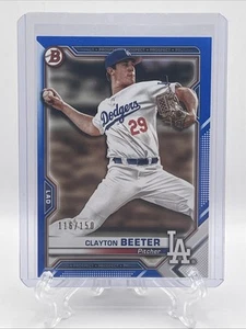 Clayton Beeter 2021 Bowman 1ª Edición 1er Papel #BFE-16 Azul 116/150 Dodgers - Imagen 1 de 4