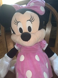 Disney Minnie Mouse Peluche Jumbo 40” Rosa Vestito a Pois Peluche Grande - Foto 1 di 12
