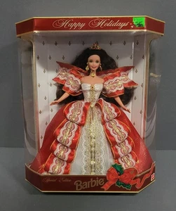 NEW 1997 Happy Holidays Special Edition Barbie Doll BRUNETTE Mattel 17832 - Picture 1 of 5