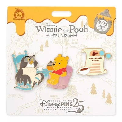 Winnie The Pooh and Owl Hundred Acre Wood Series 4/12 LE Pin Set-USA Seller-NEW - Image 1 of 3