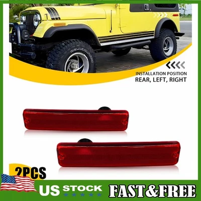 Guardabarros trasero lente roja para camioneta Jeep CJ5/6/7 J10/20 luces de señalización laterales Cherokee Foto 1 de 4