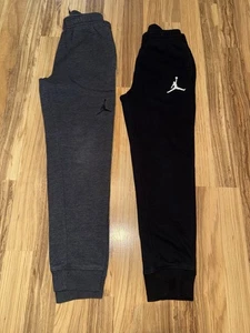 Jordan Nike Boys Sz Small S 8 Sweatpants Jogger Black Gray Cotton Lot - Picture 1 of 8