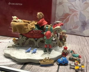 Hallmark 1998 Christmas Eve Preparations (5) Ornaments w/ display Studio Edition - Picture 1 of 8