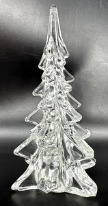 Vtg Crystal Clear Glass Christmas Tree 8" Taiwan ROC Holiday Decor Figurine EUC - Picture 1 of 5