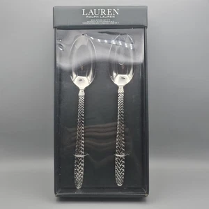 Lauren Ralph Lauren Reitsport Zopf Salatbesteck Löffel 2 Stück Set Neu - Bild 1 von 7