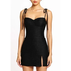 $238 NEW AMANDA UPRICHARD Taylor Skort Romper, Black, Medium - Picture 1 of 11