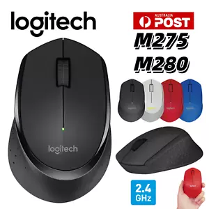 LOGITECH M275 M280 Wireless Mouse Optical Ergonomic Mice USB Receiver PC Laptop - Picture 1 of 19