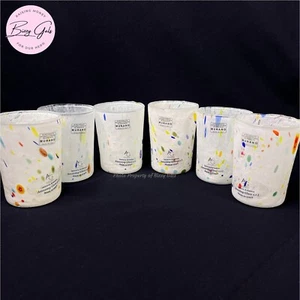 6 Murano Vetreria Art White Confetti Drinking Hand Blown Tumbler Glasses ITALY - Picture 1 of 7