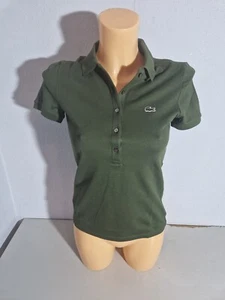 LACOSTE Damen Shirt Poloshirt Polohemd Gr. 32 grün SLIM FIT Kurzarm NEU - Bild 1 von 5