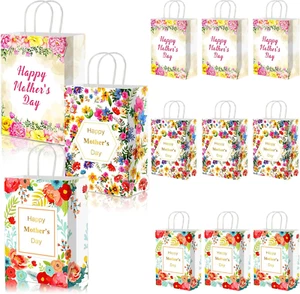 12PCS Mothers Day Gift Bag 8.3" Medium Happy Mother'S Day Gift Bag with Handles. - Picture 1 of 7