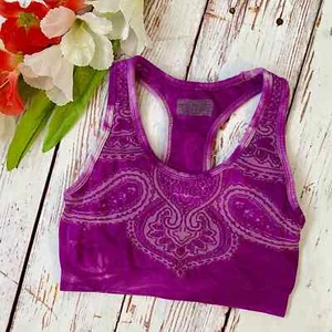 Athleta Performance Seamless lila/weiß Batik Racerback Sport BH - Größe XS - Bild 1 von 10