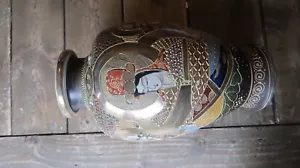 Autentico vaso giapponese Royal Satsuma periodo Meiji marchio oro 12" - Foto 1 di 9