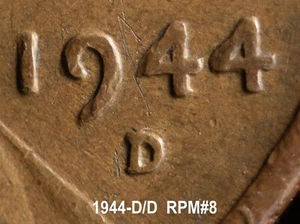 1944-D ERROR D/D RPM#8 NICE!!!! A Re-punched Mint Mark Error COOL! - Picture 1 of 5