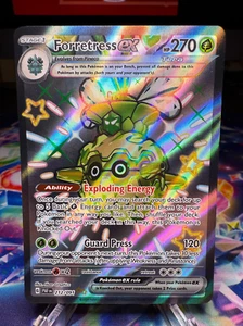 Juego de cartas coleccionables Forretress ex Pokemon Paldean Fates 212/091 ultra raro brillante - Imagen 1 de 2